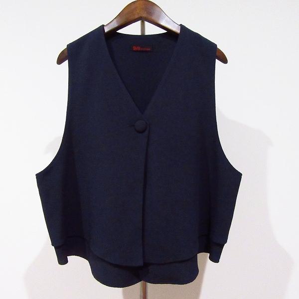 #snc 詩仙堂 シセンドウ ヒトシタムラ ベスト 濃紺 ちりめん 日本製 美品 レディース [949014]