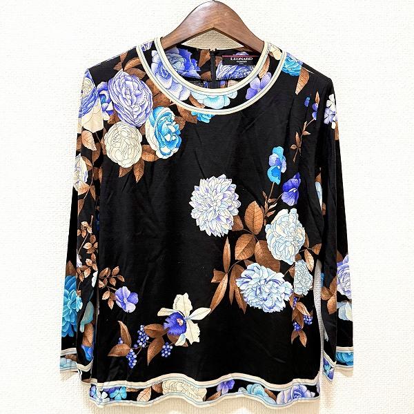 LEONARD カシミヤ混 シルク 花柄 ビジュー アンサンブル LLサイズ 楽天