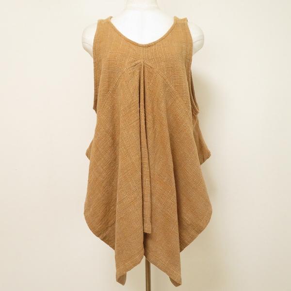 【うさとの服】トップス カットソー チュニック snc うさと ウサト USAATO カットソー チュニック 黄土色 ノースリーブ