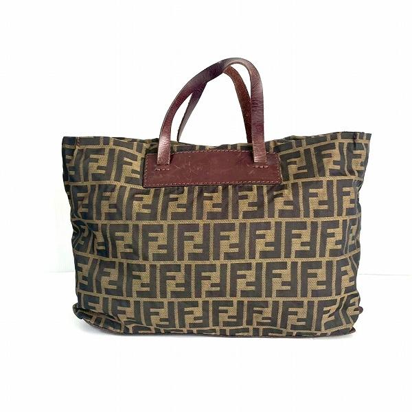 anb フェンディ FENDI ハンドバッグ エコバッグ 茶系 ズッカ FF