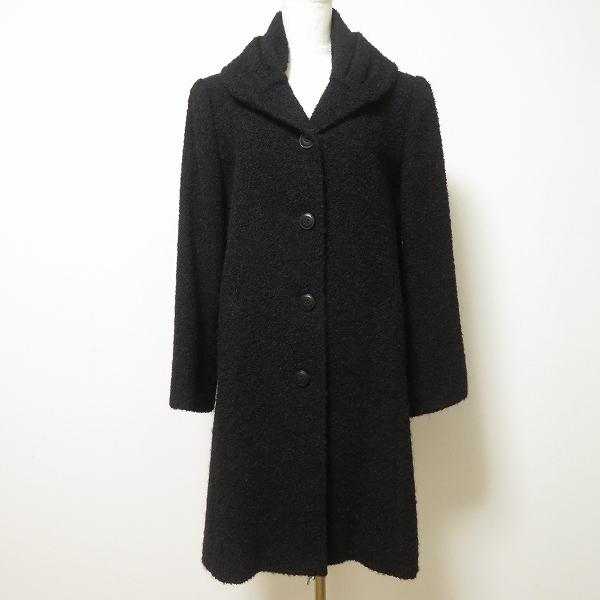 wnc レリアン Leilian コート 9 黒 アルパカ混 ロング レディース 