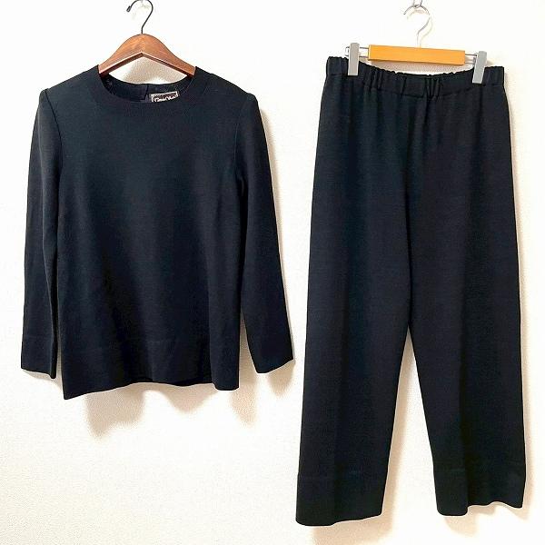 コメントの方未使用タグ付サイトウトヨコ斎藤都世子スーツSaitouToyoko wnc サイトウトヨコ 斉藤都世子 セットアップ パンツスーツ 黒 ニット