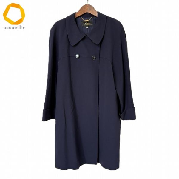 anc レリアン Leilian コート 13+ 紺 ウール 大きいサイズ 美品