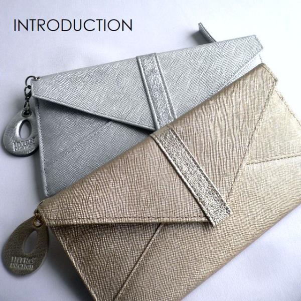 ノベルティ INTRODUCTION イントロダクション 長財布 薄マチ レザーウォレット LA PRADA ラプラダ 1702-930 ゴールド/ピンク/シルバー aclounge_1702930all