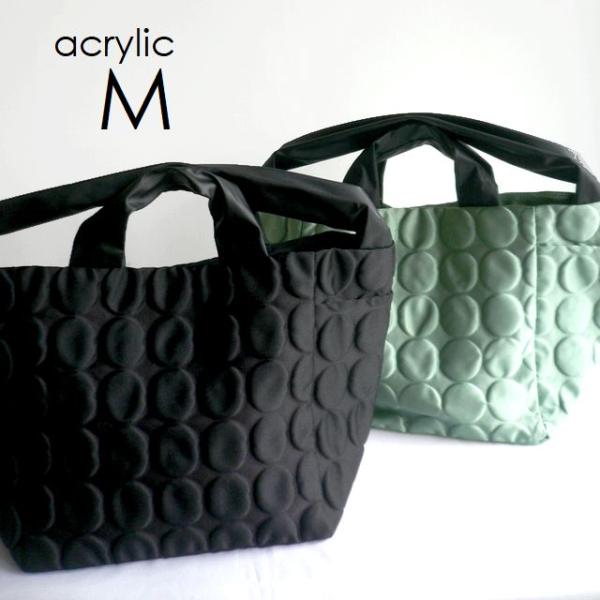 acrylic アクリリック バッグ M bag 2WAY ナイロン PVC トート 1312 カーキ/ブラック/モノトーン/ブルー/グリーン