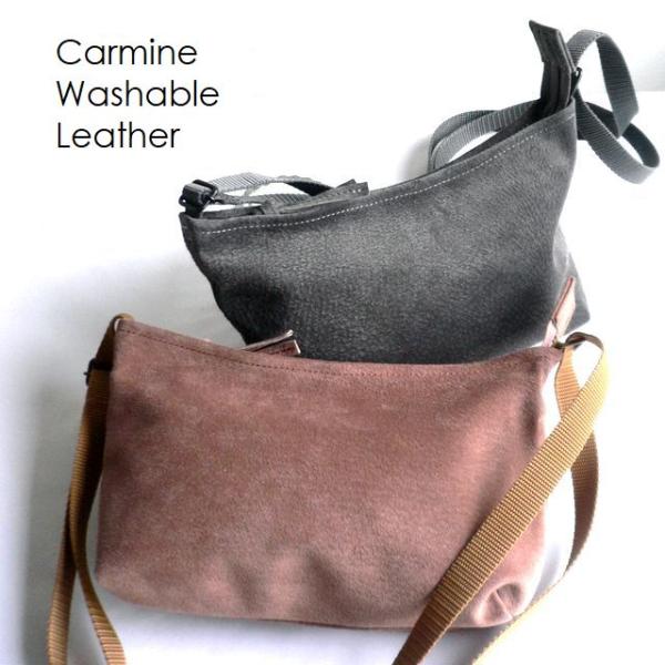 CARMINE カーマイン ショルダーバッグ ポシェット 洗えるレザーミニサコッシュ  LCWAS Washable Leather Mini Crossbody Bag ブラウン グレー ブラック