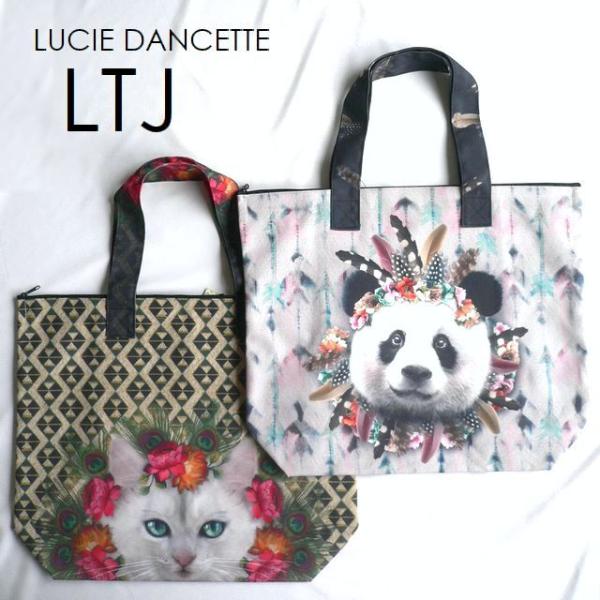 LUCIE DANCETTE リュシー ダンセット バッグ ポリエステル キャンバス 帆布 ボストン トートバッグ LTJ 猫/ネコ/パンダ/フクロウ/キリン