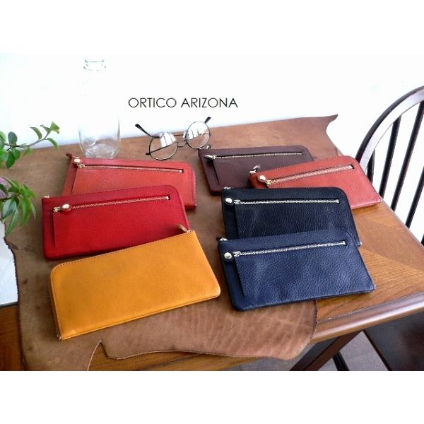 ノベルティ ORTICO オルティコ 長財布 イタリアンレザー アリゾナ L字ファスナー OR-0028AZ ARIZONA イエロー/オレンジ/ブラウン/ブルー/ネイビー/ブラック