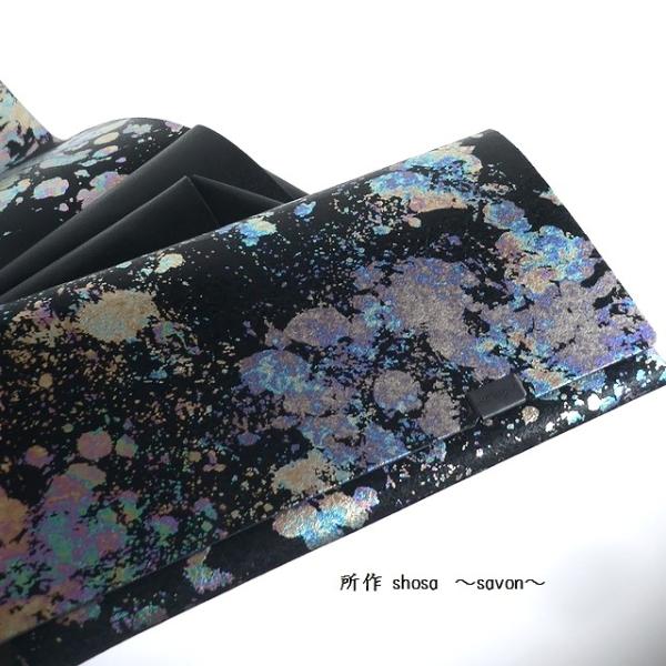 ノベルティ所作 shosa 長財布 ロングウォレット シャボン 箔押し savon SH101SV シャボン/ブラック aclounge_shosa-sh101sv