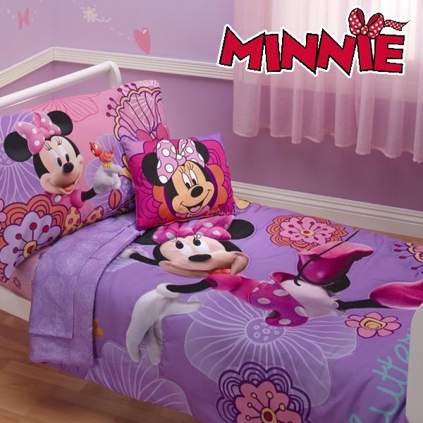 新生活 ディズニー ミニーマウス 寝具 ベット 子供用ベット4点セット ラベンダー アカムスyahoo 店 通販 Yahoo ショッピング
