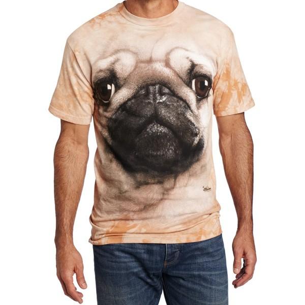 ｔシャツ パグ犬 ビッグフェイス 男性用 半袖 ザ マウンテン社製 超リアルなプリント 動物柄 丈夫 快適 かっこいい 年賀状 戌年 アカムスyahoo 店 通販 Yahoo ショッピング