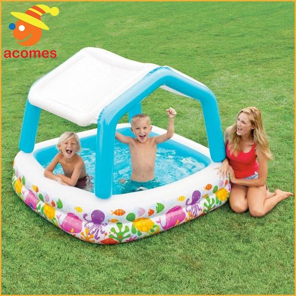 プール 家庭用 ビニールプール 人気 子供用 水遊び シェード 付き 家庭用 プール Intex アカムスyahoo 店 通販 Yahoo ショッピング