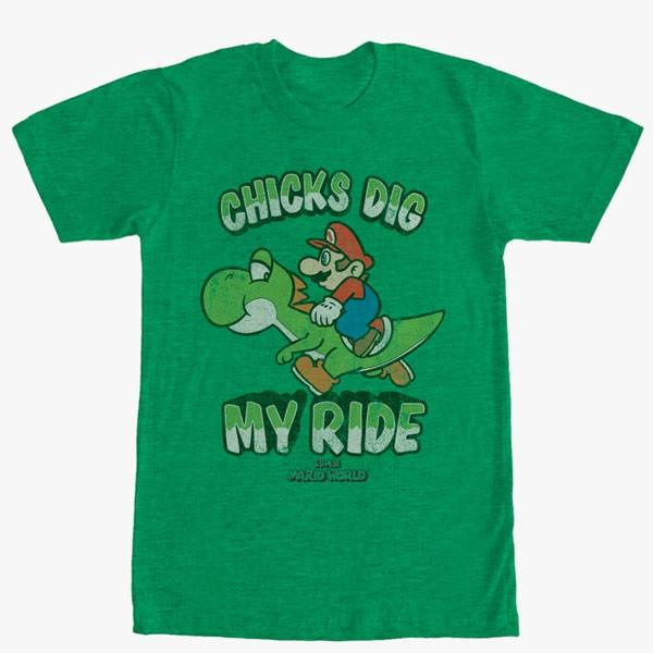 スーパーマリオ ヨッシー Tシャツ Chicks Dig Ride テレビゲーム アカムスyahoo 店 通販 Yahoo ショッピング