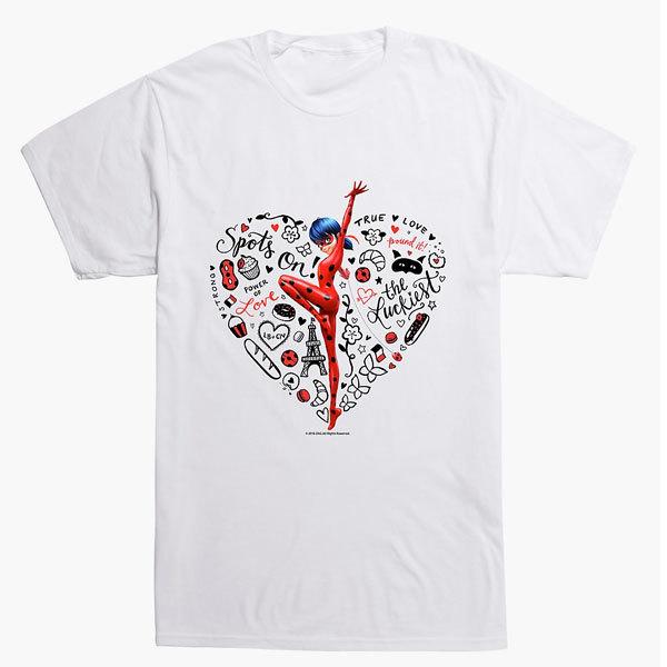 ミラキュラス Tシャツ レディ ス 大人 服 ディズニー レディバグ シャノワール トップス 半袖 キャラクター ホワイト白 アカムスyahoo 店 通販 Yahoo ショッピング