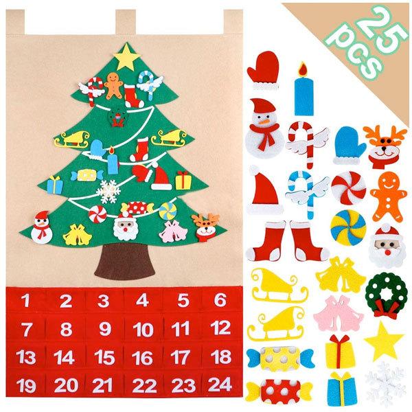 クリスマス 飾り 壁 タペストリー 子供 アドベント カレンダー 24日間 ツリー オーナメント ホリデー デコレーション cmx61cm アカムスyahoo 店 通販 Yahoo ショッピング