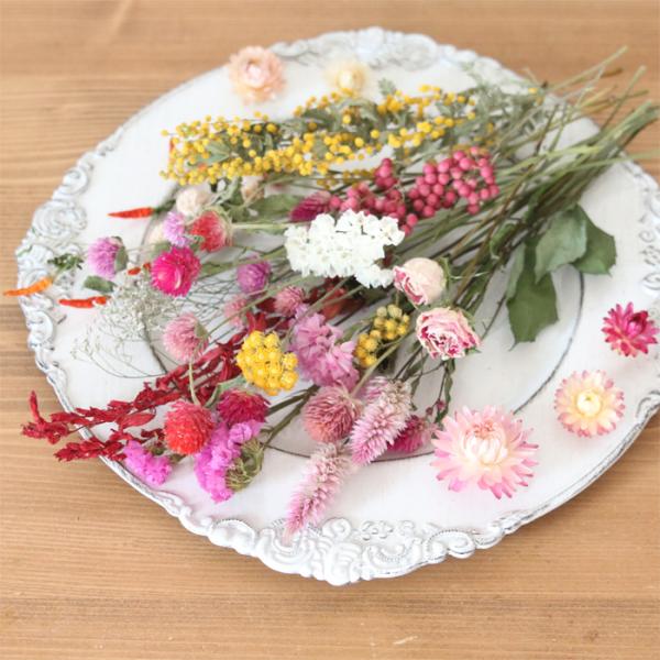 A4サイズ】 18種類 ドライフラワー 花材 詰め合わせ （ ピンク系