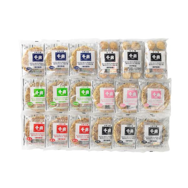 [Release date: January 5, 2026]千房 お好み焼 ボリュームセット RE、送料無料（離島配送不可）、直送品です。いか豚ミックス200g、豚玉200g、いか玉200g、もちチーズ200g、ねぎ焼180g、たこ焼8個...