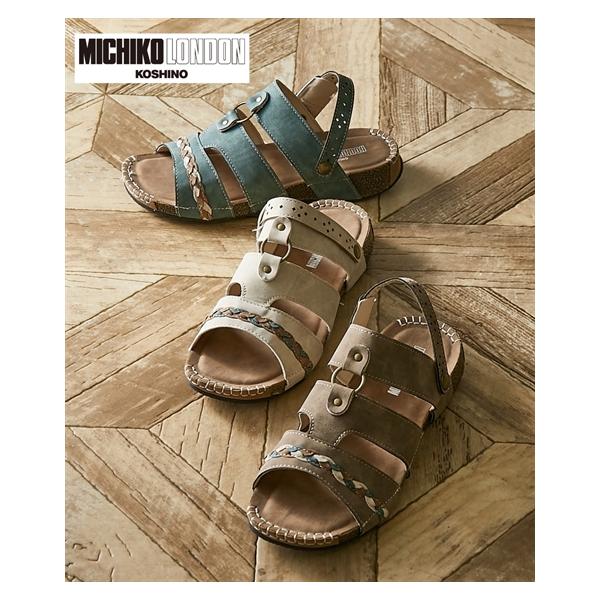 MICHIKO LONDON サンダル 靴 4E 幅広 ゆったり ワイド 大きい