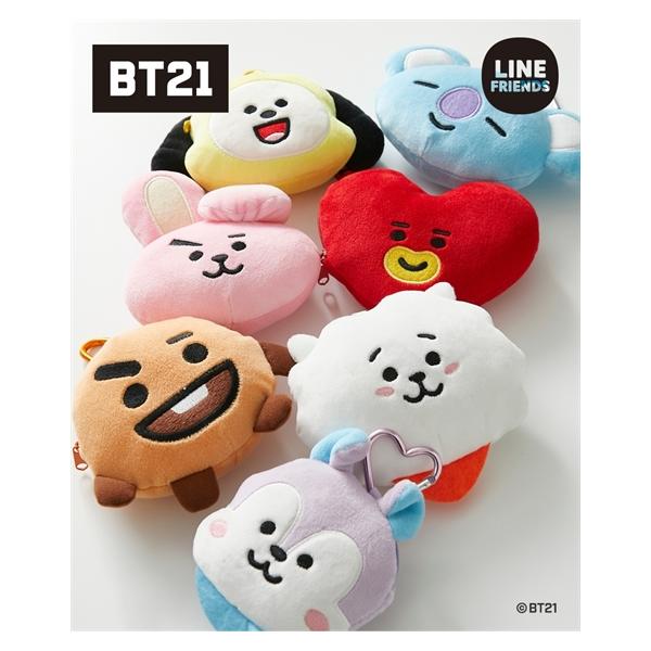 バッグ（鞄） BT21 ハートカラビナ付 ポーチ 小物入れ ミニポーチ カラビナ イヤフォンケース イヤフォン収納 イヤフォン入れ (アクアカルダ)