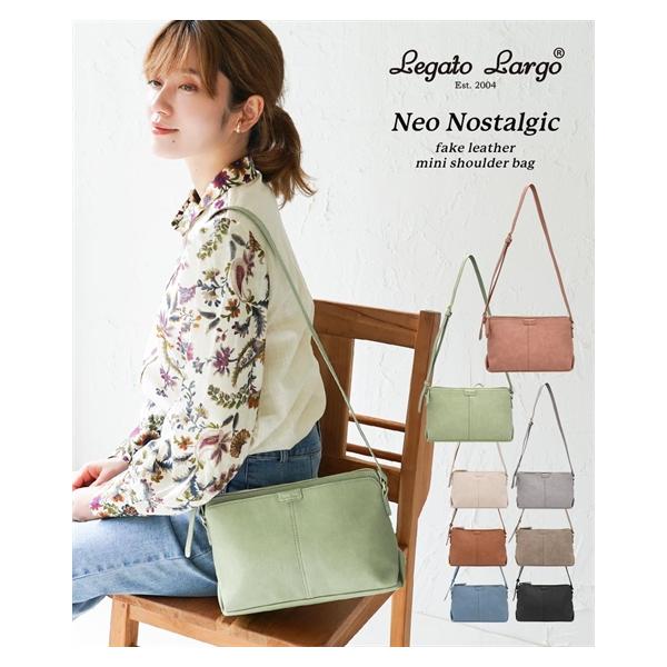 バッグ（鞄） Legato Largo レガートラルゴ ネオノスタルジック シック おしゃれ シンプル フェイクレザー ミニショルダー (アクアカルダ)