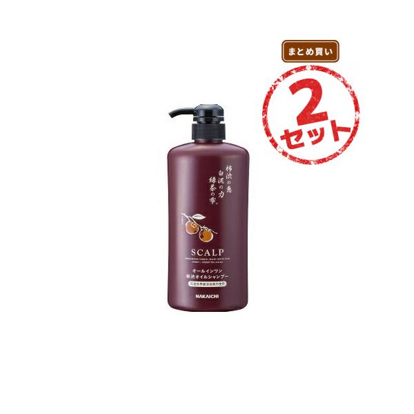 柿渋スカルプケア オールインワンシャンプー(600mL) 2本セット 柿渋 白泥 緑茶 ノンシリコン アミノ酸系 頭皮ケア ニオイ対策