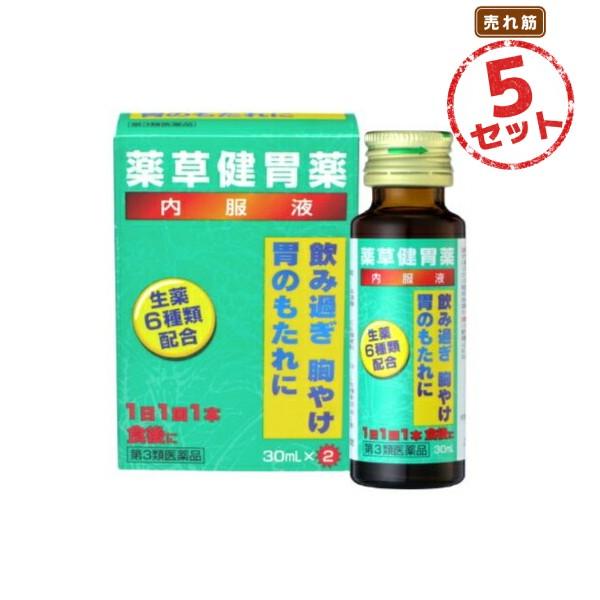 【第3類医薬品】胃腸薬 薬草健胃薬(30mL×2本) 5セット 吐き気 胃のむかつき 二日酔・悪酔のむかつき 食べ過ぎ 食欲不振 食欲減退 胃弱 消化不良 嘔吐 飲み過ぎ
