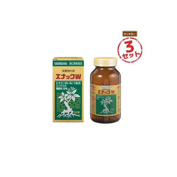 【第3類医薬品】滋養強壮剤 エナックW(540錠) 3個セット 滋養強壮 虚弱体質 肉体疲労 妊娠授乳期 発育期 偏食児 胃腸障害 栄養障害 病中病後 発熱性消耗性疾患