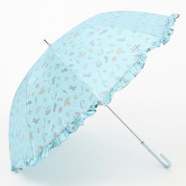 LADUREE ラデュレ 二本 雨傘 長傘 青 緑 60cm ポリエステル100 LADUREE ラデュレ 二本 雨傘 長傘 青 緑 60cm ポリエステル100