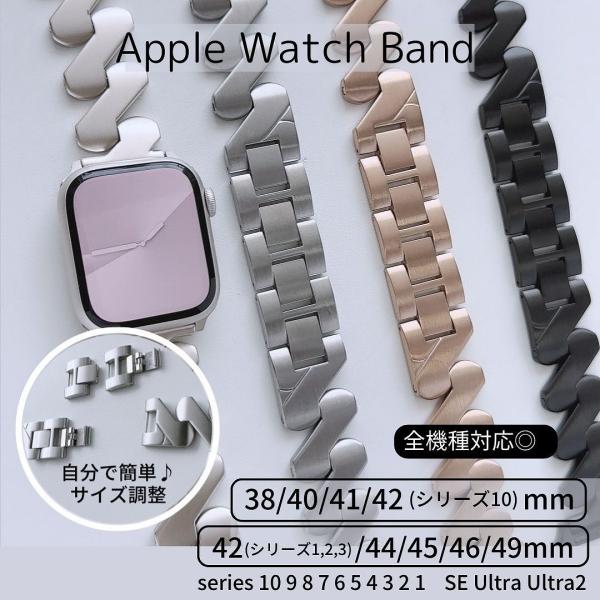 Apple watch 専用のバンドです※男女兼用でご利用いただけます。[ 商品説明 ]アートな遊び心を取り入れたデザイナーズバンド。ゆるやかな曲線美とメンズライクな落ち着いた艶消しが手元を引き立てます。肌にも安心なステンレス素材。サイズ調...