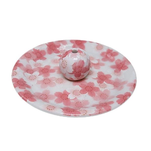 満開桜 丸香皿 お香立て お香たて 陶器 日本製 ACS WEB SHOPオリジナル 9-21