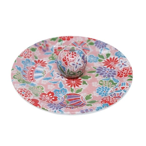 京雅 ピンク お香立て 丸香皿 お香立 陶器 日本製 ACSWEBSHOPオリジナル 9-8