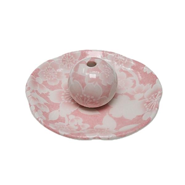 桜友禅 ピンク 花形香皿 お香立 日本製 お香立て ACSWEBSHOPオリジナル