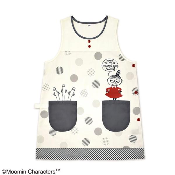 新品タグ付　ムーミンリトルミィ　ミイ　 モノトーン　エプロン　スモック　保育士 新品タグ付 ムーミンリトルミィ ミイ モノトーン エプロン
