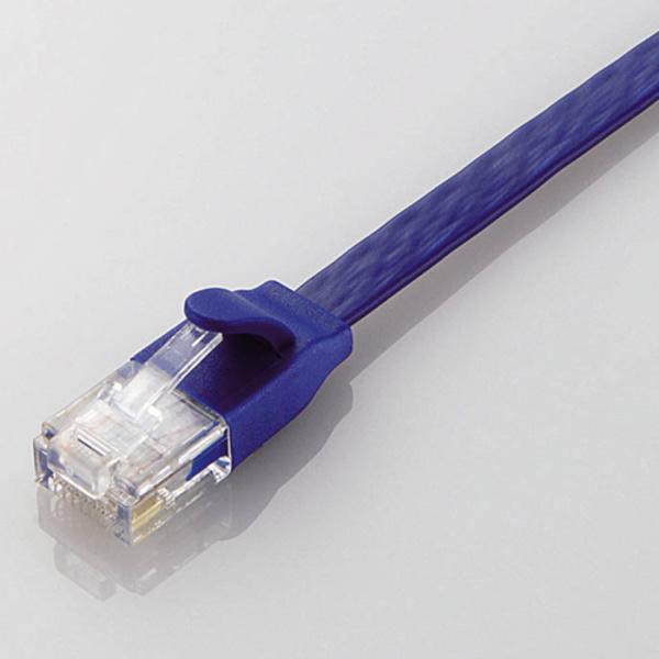 ELECOM GigabitフラットLANケーブル [2.0m/CAT6A準拠] 《ブルーメタリック》 (LD-GFA/BM2)