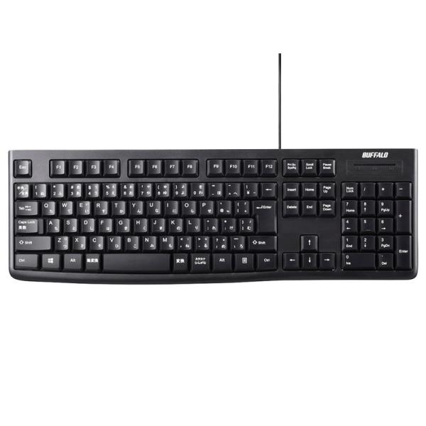 Buffalo 有線スタンダードキーボード [USB接続/108キー/メンブレン/19mmピッチ] (BSKBU100BKZ)