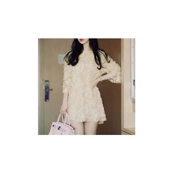 非売品 ミニ ワンピースドレス お花モチーフ コーデ お呼ばれ パーティー ワンピース ちょっとしたパーティーやお呼ばれコーデに エレガント Aライン 大人上品 フェミニン トップス Essegtogo Com