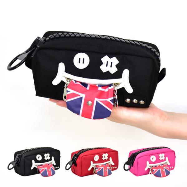 ランナー ペンケース 筆箱 子供 こども 女の子 キッズ 舌出しスマイル ナイロン ビッグジッパー ファスナー 12 Action 通販 Yahoo ショッピング