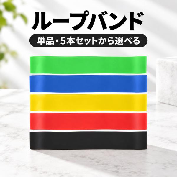 ループバンド トレーニング 単品 5本セット TPE ラテックス 選択 収納袋付きタイプ