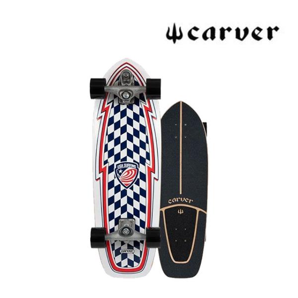 カーバー スケートボード スーパー サーファー コンプリート 【CARVER SKATEBOARDS SUPER SURFER C7 TRUCK  COMPLETE】 サーフスケート カラー:75mm MAG Aqua Eco/Deck Pad Grip/Raw trucks サイズ:32 x  9.875, スケートボード,コンプリート,サーフスケート