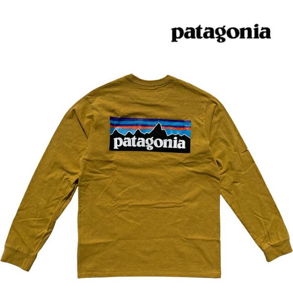 PATAGONIA パタゴニア ロングスリーブ P-6 ロゴ レスポンシビリティー メンズ Tシャツ LONG-SLEEVED P-6 LOGO RESPONSIBILI-TEE HAGL HAWK GOLD 38518
