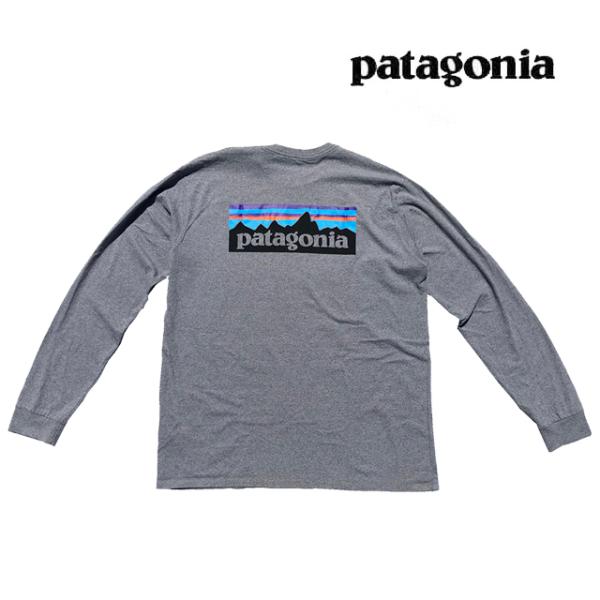 PATAGONIA パタゴニア ロングスリーブ P-6 ロゴ レスポンシビリティー メンズ Tシャツ LONG-SLEEVED P-6 LOGO RESPONSIBILI-TEE GLH GRAVEL HEATHER 38518 長袖