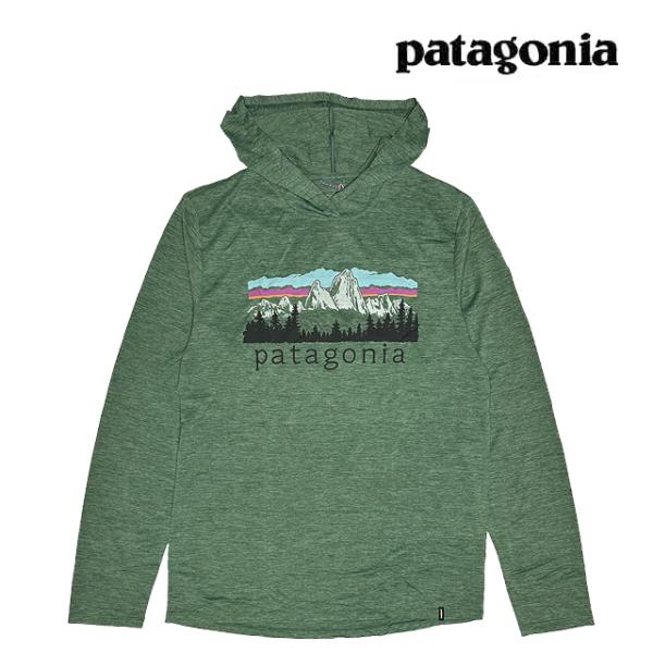 PATAGONIA パタゴニア キャプリーン クール デイリー フーディ フィッツロイ フットヒルズ CAPILENE COOL HOODY FITZ ROY FOOTHILLS CYGX CANOPY GREEN 45500