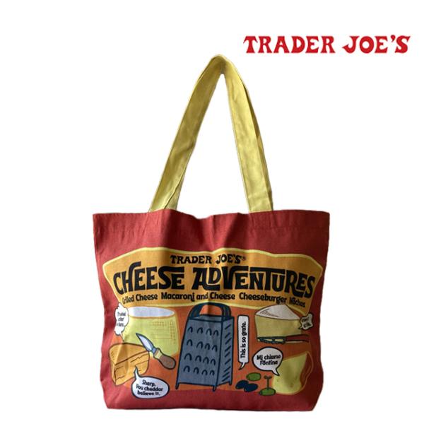 TRADER JOE'S トレーダー ジョーズ リユーザブル バッグ チーズ アドベンチャー トート バッグ REUSABLE BAG, CHEESE ADVENTURES MULTI