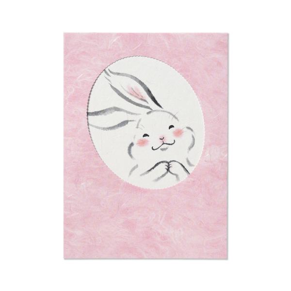 G.C.PRESS カード 和風多目的 墨絵 うさぎ 007-10｜バースデーカード