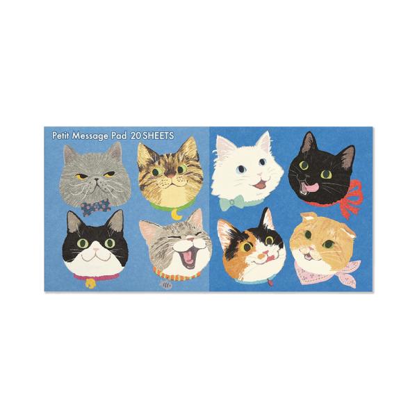G.C.PRESS　プチメッセージパッド　ＮＥＫＯ　095-27｜便箋 一筆箋 猫 ねこ ハチワレ キジトラ サバトラ 黒ネコ 茶トラ 黒猫