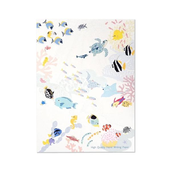 G.C.PRESS　便箋　海のなかまたち　405-44｜文房具 オーシャン 夏柄 海モチーフ 熱帯魚 summer リゾート