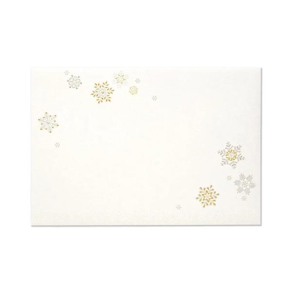 G.C.PRESS　封筒　スノーフレーク　ヨコ罫　409-65｜文房具 ゴールド 繊細 冬 christmas プレゼント ギフト