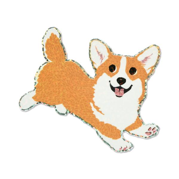 G.C.PRESS　ステッカー　ウェルシュコーギー　522-65｜文房具 フレークステッカー エンブレムステッカー デコステッカー 犬 ドック
