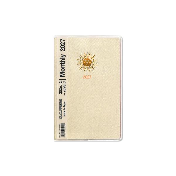 G.C.PRESS　2027ダイアリー　月間　ポケット　太陽　760-36｜2027手帳 スケジュール帳 マンスリー 月曜始まり