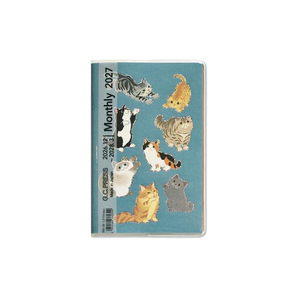 G.C.PRESS　2027ダイアリー　月間　ポケット　マイキャット　760-39｜2027手帳 スケジュール帳 マンスリー 月曜始まり